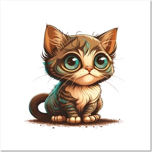 Cute Cat Gifts for kitten lovers Colorful Art Kitty Adoption Posters and Art